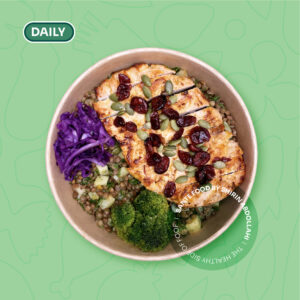 عدس سیب‌زمینی با مرغ گریل