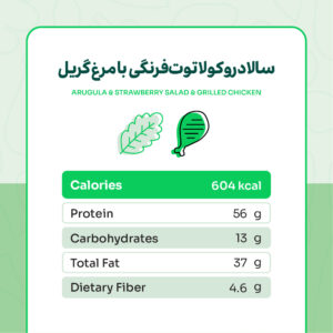 Alternative view of سالاد روکولا توت‌فرنگی با مرغ گریل